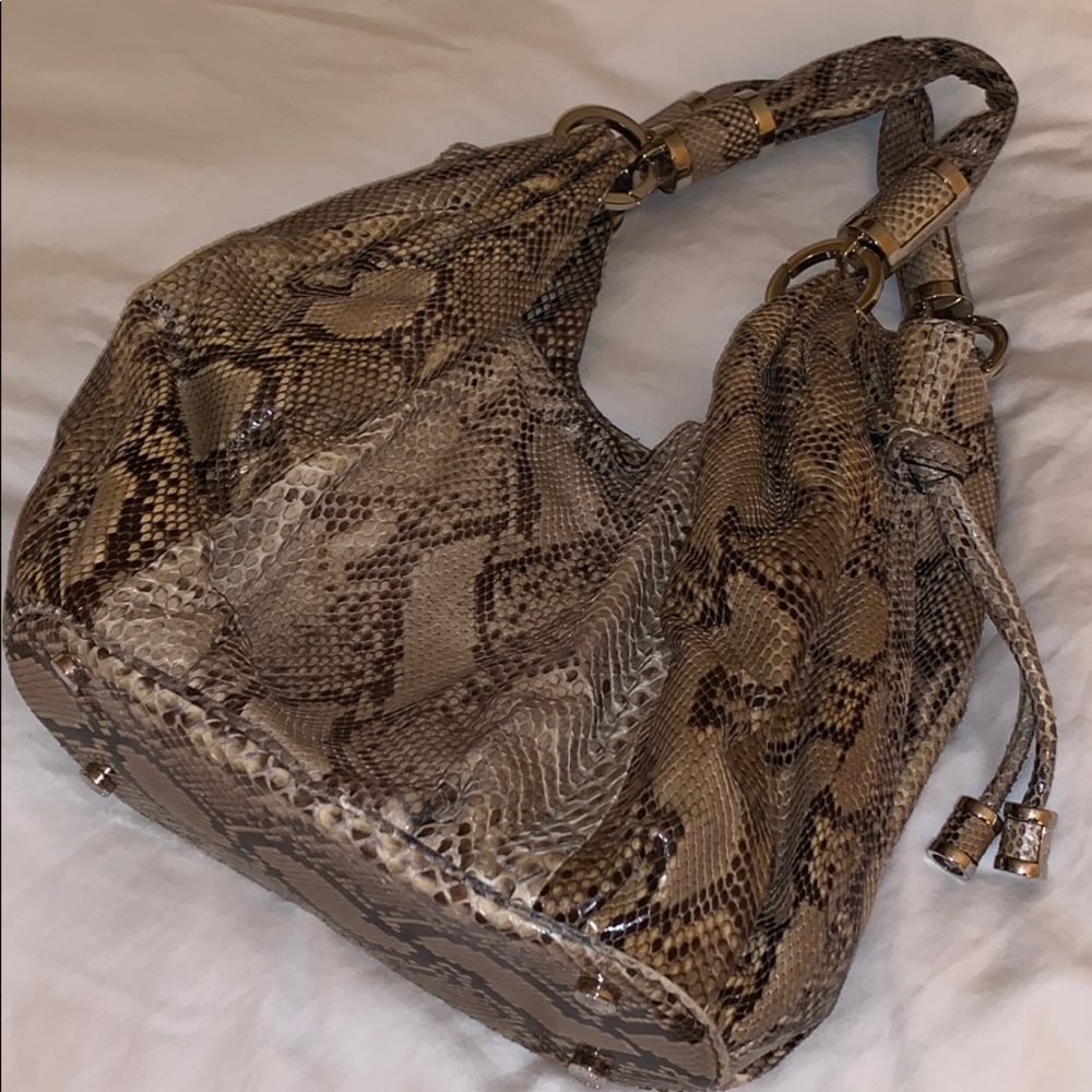Michael kors real python shoulder tote
